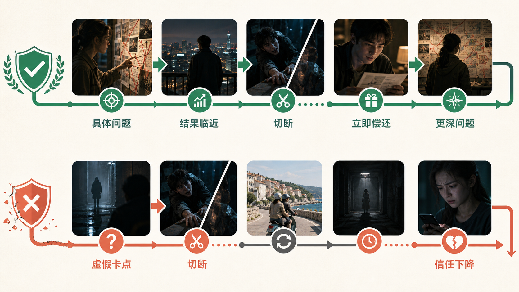 图 15-1 健康卡点与虚假卡点的信任差异