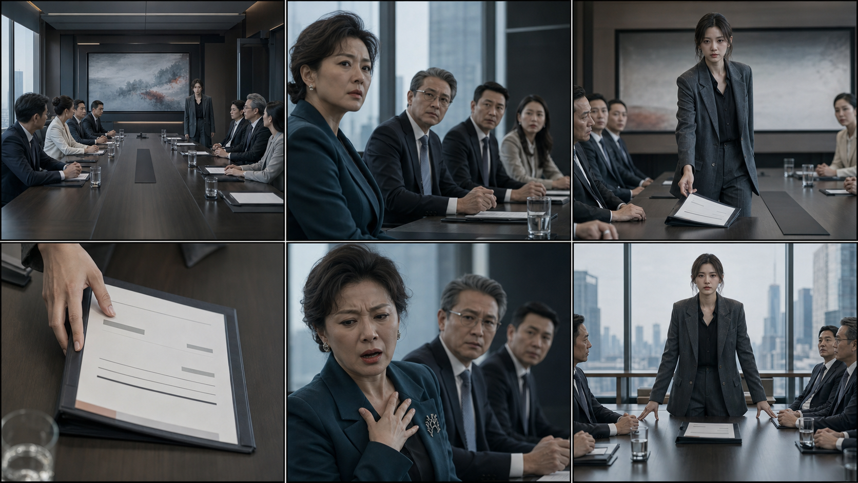 图 C-1 《逆光收购》会议场身份反转的六镜视觉链